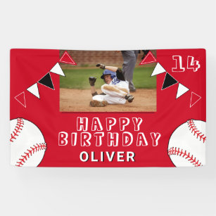 Custom Sports Birthday Party or Baby Shower Décor Baseball Personalized Banner