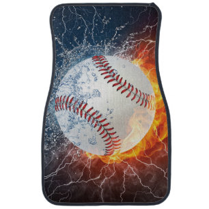 Baseball ball car floor mat