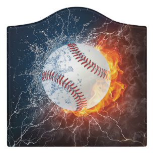 Baseball ball door sign