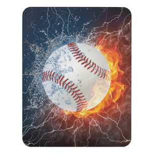Baseball ball door sign