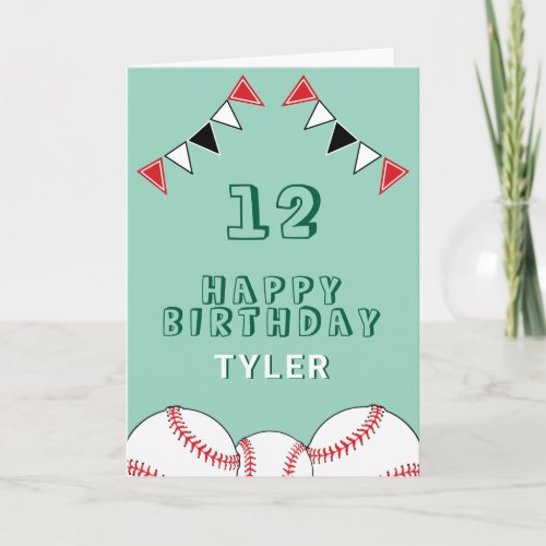 Baseball Ball Flags Sports Kids Birthday
