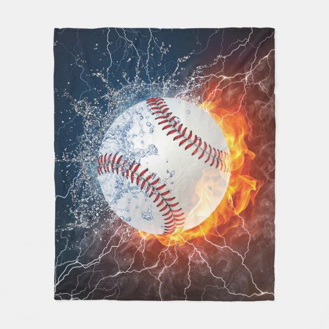 Baseball ball fleece blanket (Front)