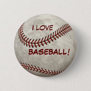 Baseball Ball Game "I Love BASEBALL!" Sports Button