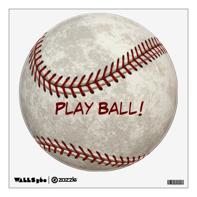 Baseball Ball Game "Play Ball!" American Past-time Wall Decal (Front)