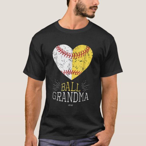 Baseball Ball Grandma Softball Mothers Day T_Shirt