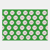 Baseball Ball Green Pattern Kids Name Wrapping Paper Sheets (Front)