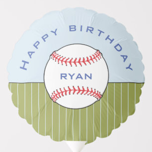 Baseball Ball Kid`s Name Happy Birthday Party Balloon
