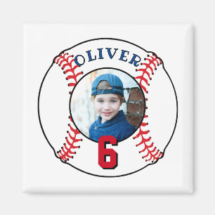 Baseball Ball Kids Birthday Photo Magnet