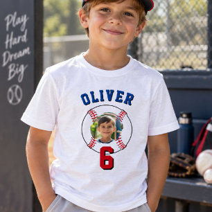 Baseball Ball Kids Birthday Photo Tri-Blend Shirt
