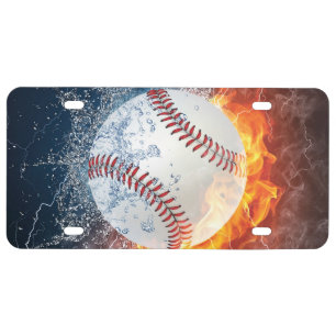 Baseball ball license plate