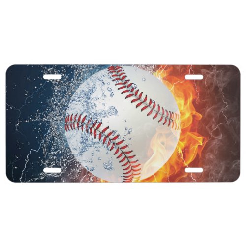 Baseball ball license plate