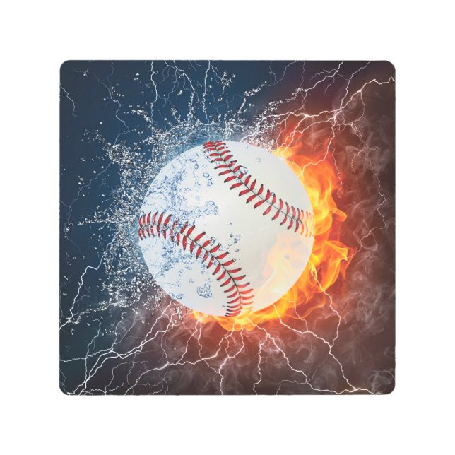 Baseball ball metal print (Front)