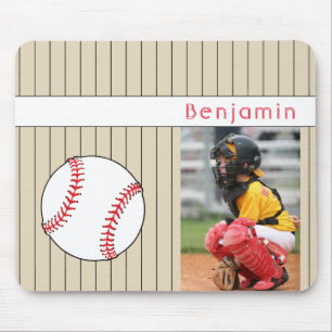Baseball Ball Name and Photo Sports Mouse Pad