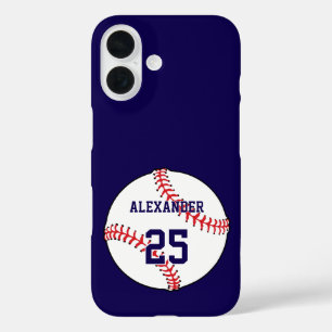 Baseball Ball Name & Number iPhone 16 Case
