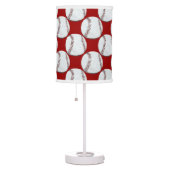 baseball ball on red background table lamp (Right)