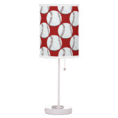 baseball ball on red background table lamp (Left)