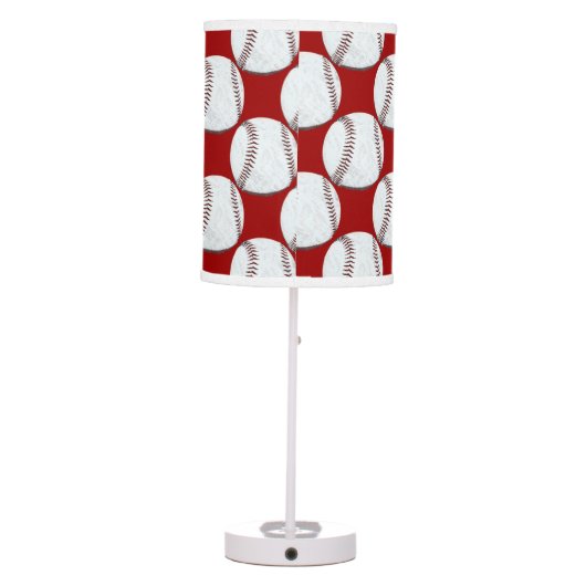 baseball ball on red background table lamp (Back)