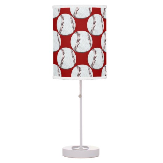 baseball ball on red background table lamp (Front)