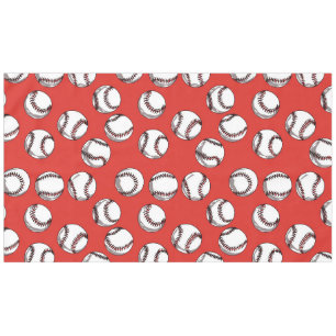 Baseball ball on red background tablecloth