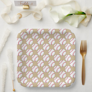 Baseball Ball Paper Plates