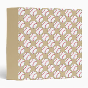 Baseball Ball Pattern 3 Ring Binder