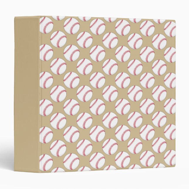Baseball Ball Pattern 3 Ring Binder (Front/Spine)
