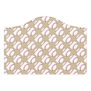 Baseball Ball Pattern Door Sign