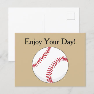 Baseball Ball Personalize Holiday Postcard