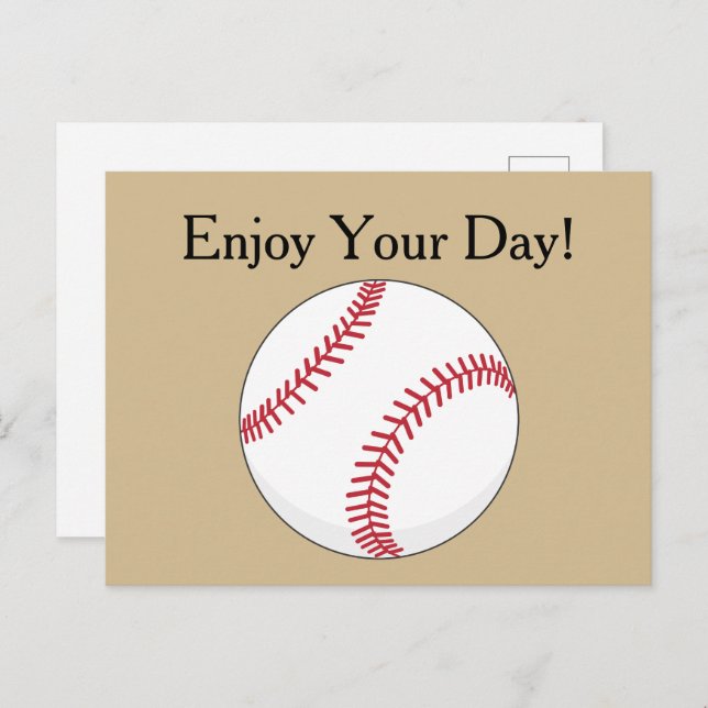 Baseball Ball Personalize Holiday Postcard (Front/Back)