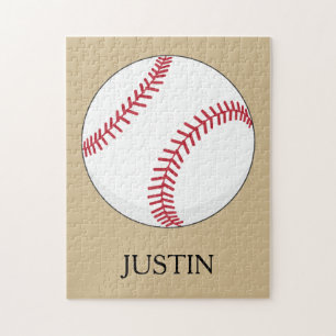 Baseball Ball Personalize Jigsaw Puzzle