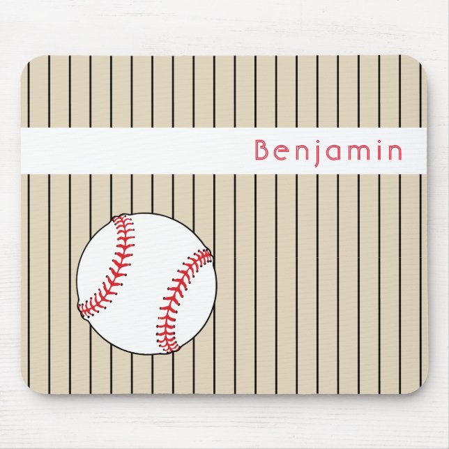 Baseball Ball Personalized Mouse Pad (Front)