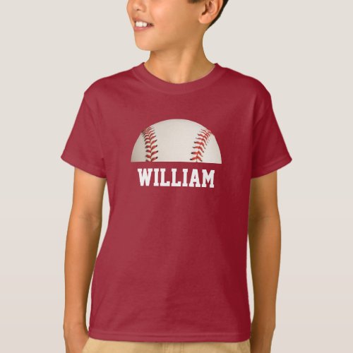 Baseball Ball Player Custom Name Funny T_Shirt
