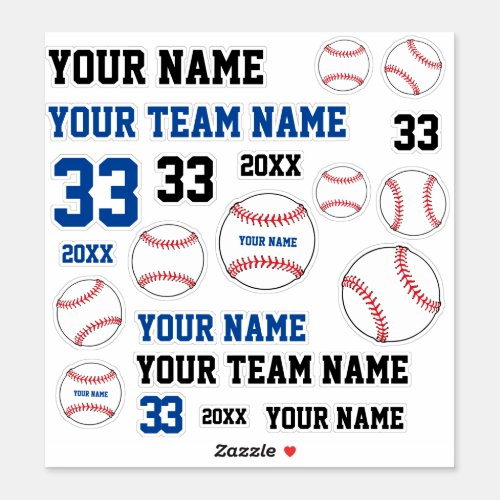 Baseball Ball Player Team Name Number Year Sticker