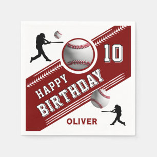 Baseball Ball Player Themed Birthday Party Napkins