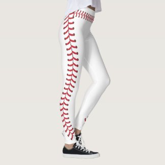 Baseball ball Seam Stitches Pattern Leggings