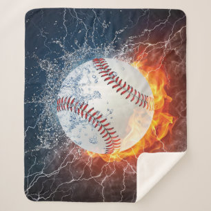 Baseball ball sherpa blanket