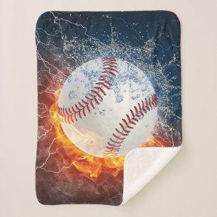 Baseball ball sherpa blanket