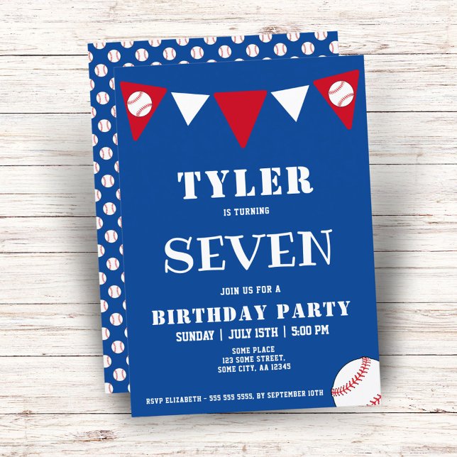 Baseball Ball Sports Kids Boy Birthday  Invitation (Creator Uploaded)