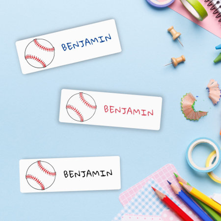 Baseball Ball Sports Name Kids' Labels