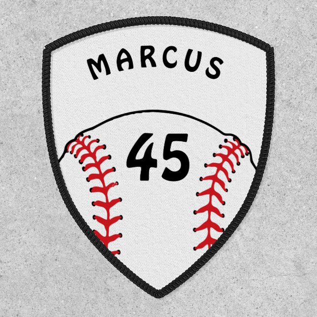 Baseball Ball Sports Player Name Number Patch (Front)
