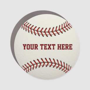 Baseball Ball Sports Team Name Monogram Car Magnet