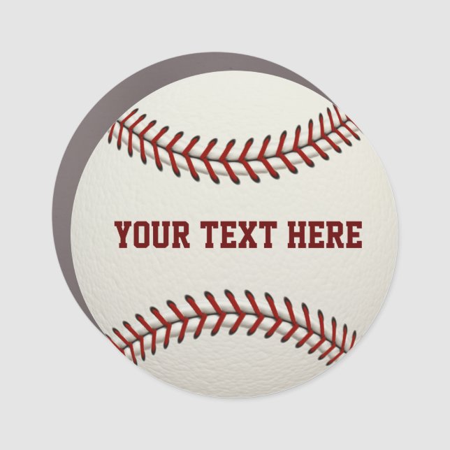Baseball Ball Sports Team Name Monogram Car Magnet (Front)