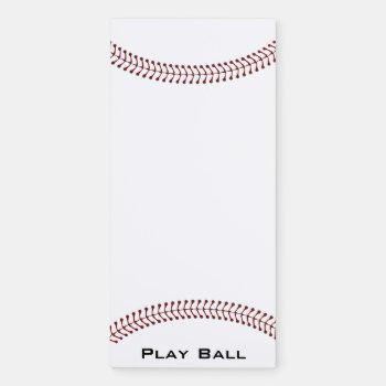 Baseball Ball Stitching Magnetic Fridge Notepad by SjasisSportsSpace at Zazzle