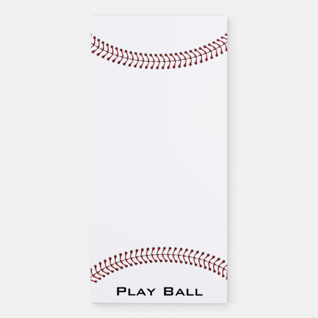 Baseball Ball Stitching Magnetic Fridge Notepad (Front)