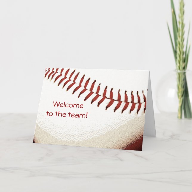 baseball ball stitching welcome to the team card (Front)