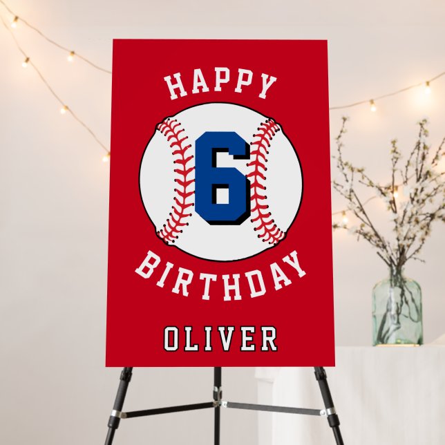 Baseball Ball Themed Kids Birthday Party Foam Board (In Situ (Stand))