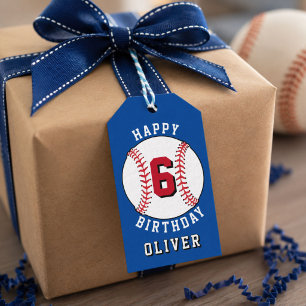 Baseball Ball Themed Kids Birthday Party Gift Tags