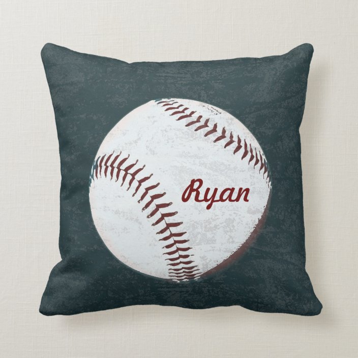 Baseball ball vintage styled throw pillow