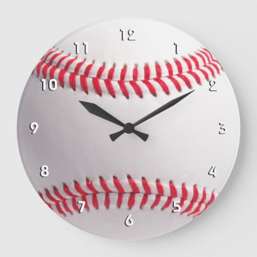 Baseball ball wall clock with numbers