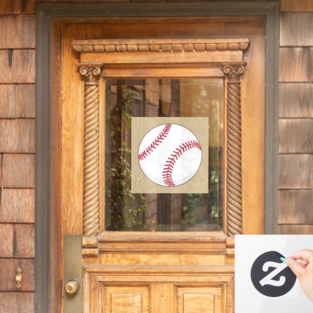 Baseball Ball Window Cling (Home Door)